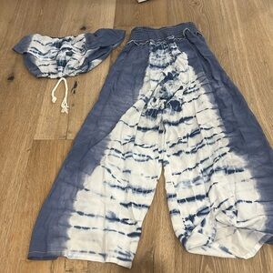 Vintage Havana tie dye blue and white set